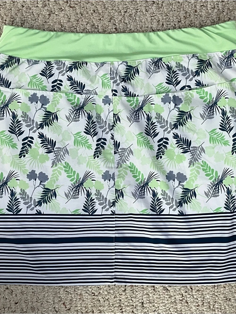 Tee Time Skort Blue Floral/Striped Athletic Printed Golf Tennis Mini Size Large